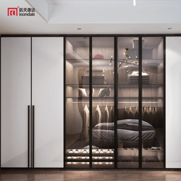 現代簡約輕奢型衣柜 玻璃門衣柜 大空間KDYG8001