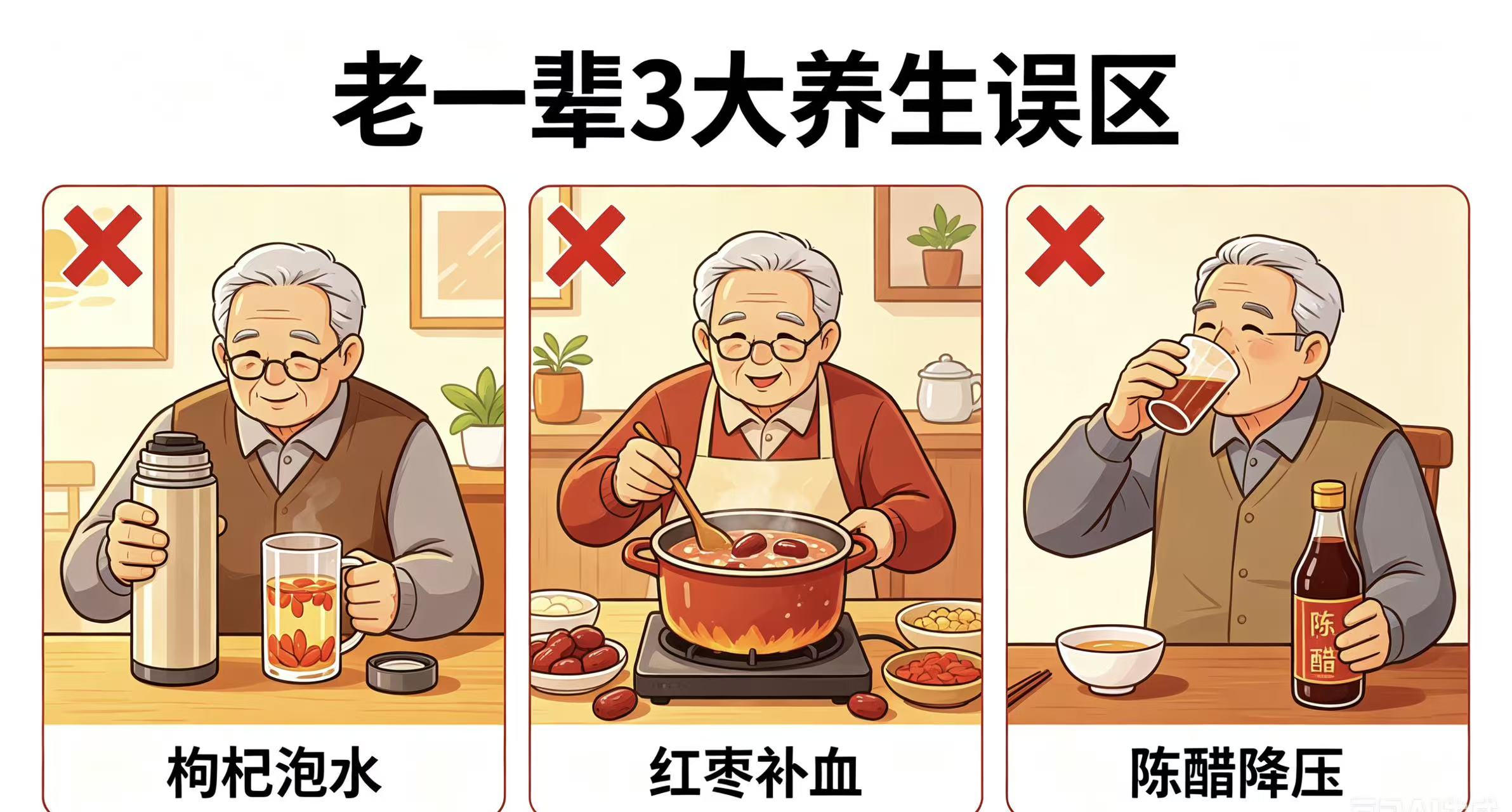 骗了几代人的3大养生误区：枸杞泡水、红枣补血、陈醋降压，别再乱跟风