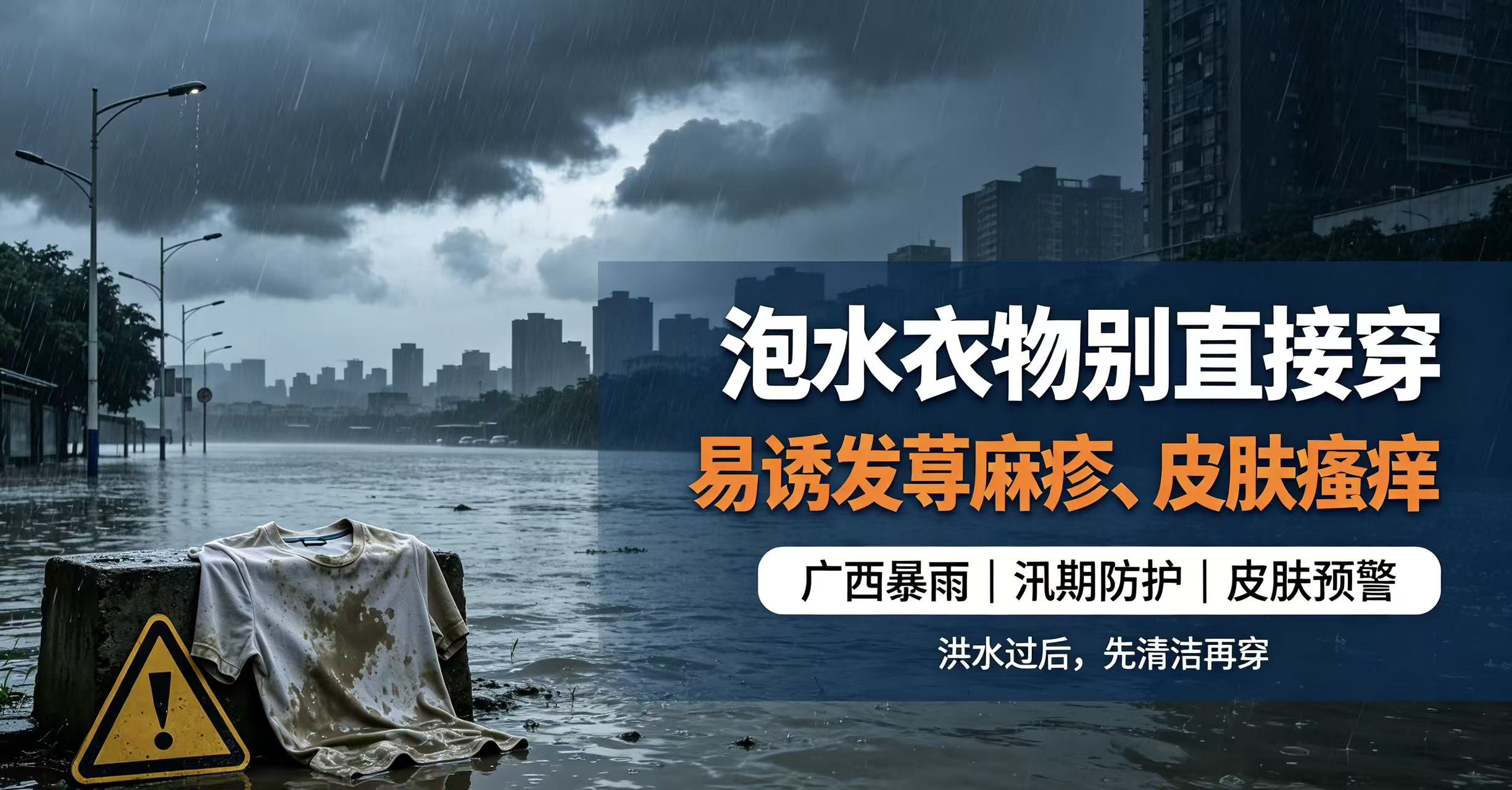 广西洪水预警！泡水衣物千万别直接穿，极易诱发荨麻疹、全身瘙痒