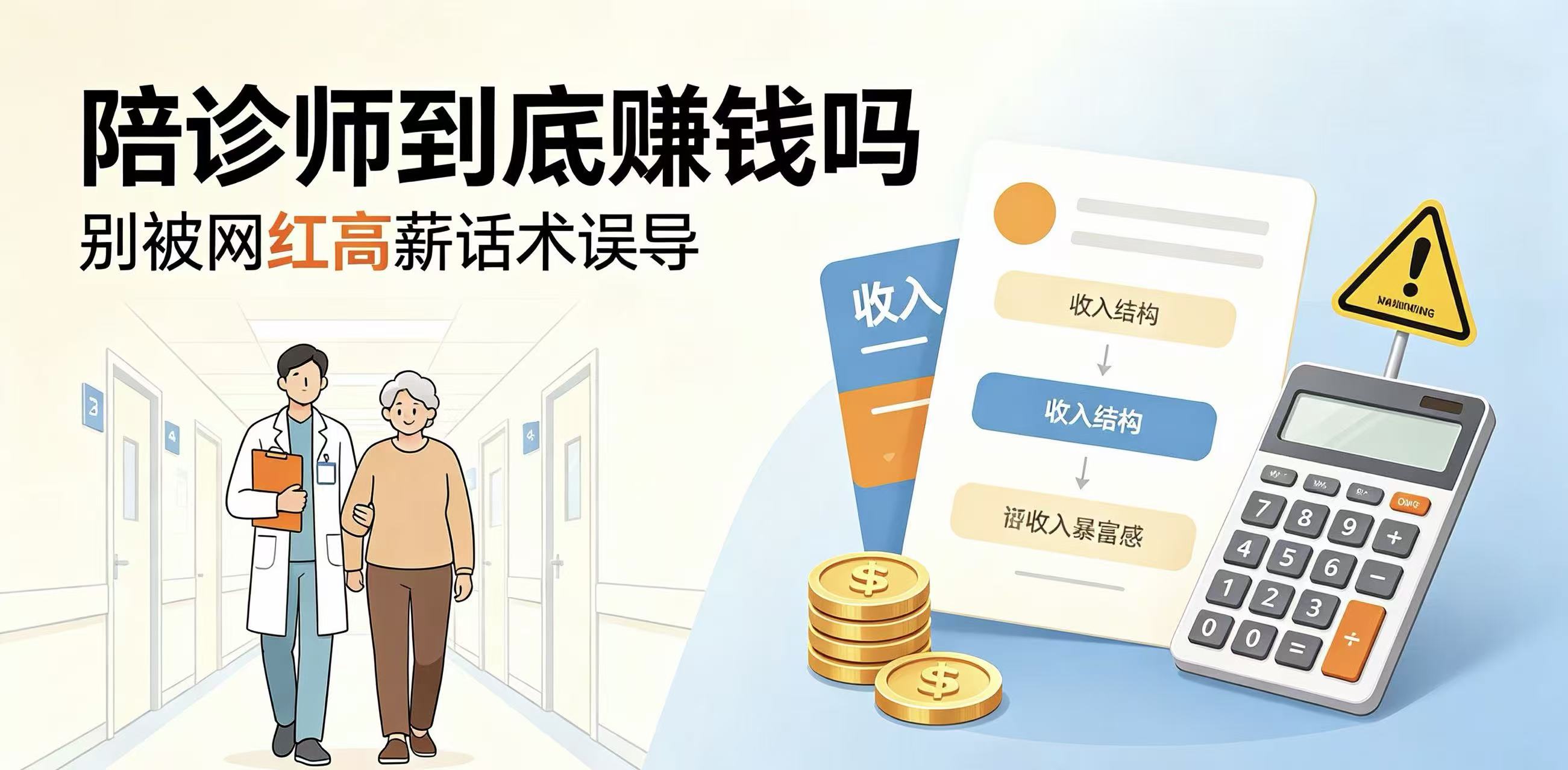 别被“日入几百”忽悠！陪诊师真实收入，一次性讲明白