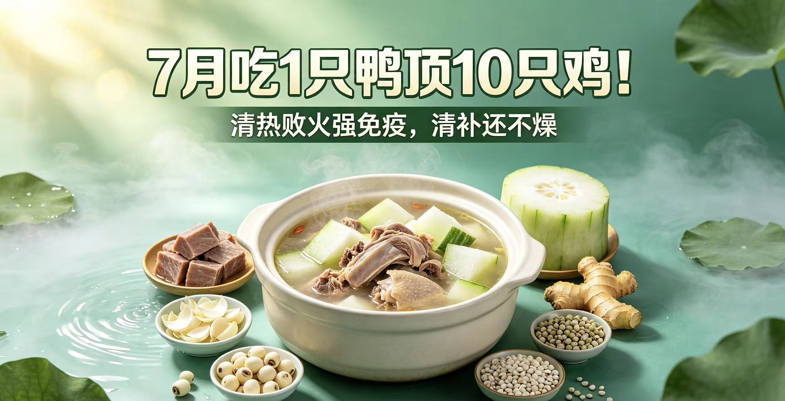 一只顶10只鸡，7月正合适吃，清热解毒增免疫，清补还不燥