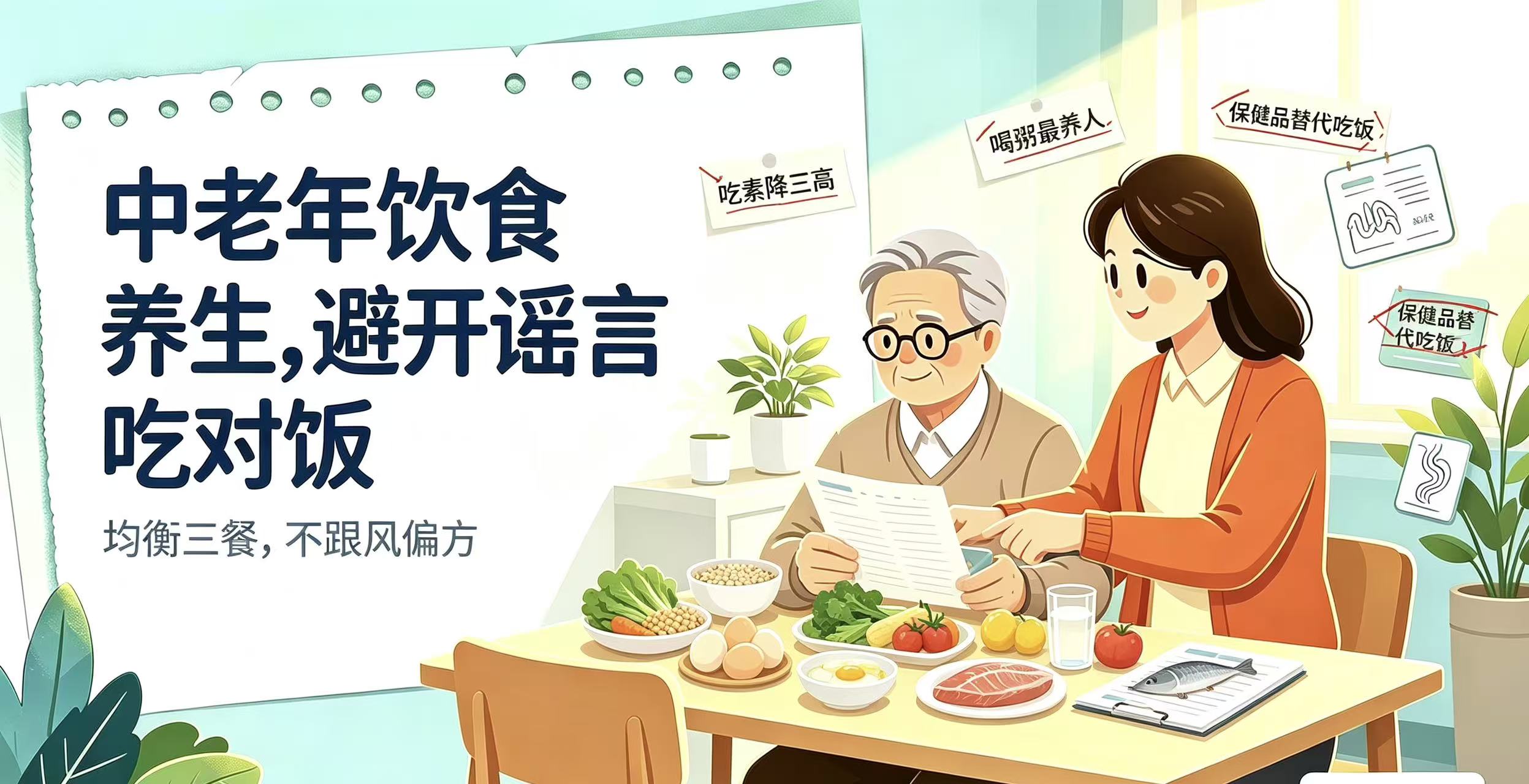 骨头汤补钙、顿顿喝白粥养胃？中老年养生别被谣言带偏