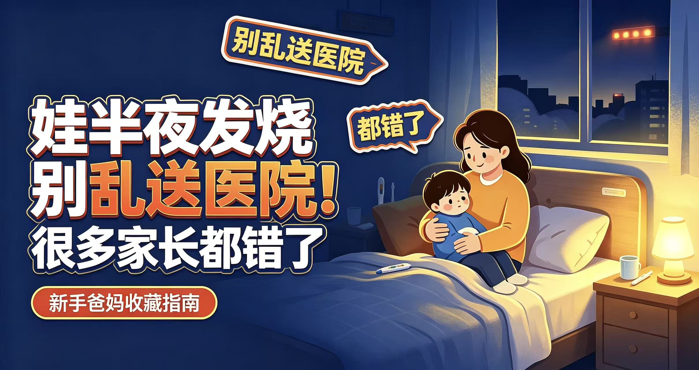 娃半夜发烧别乱送医院！很多家长第一步就错了