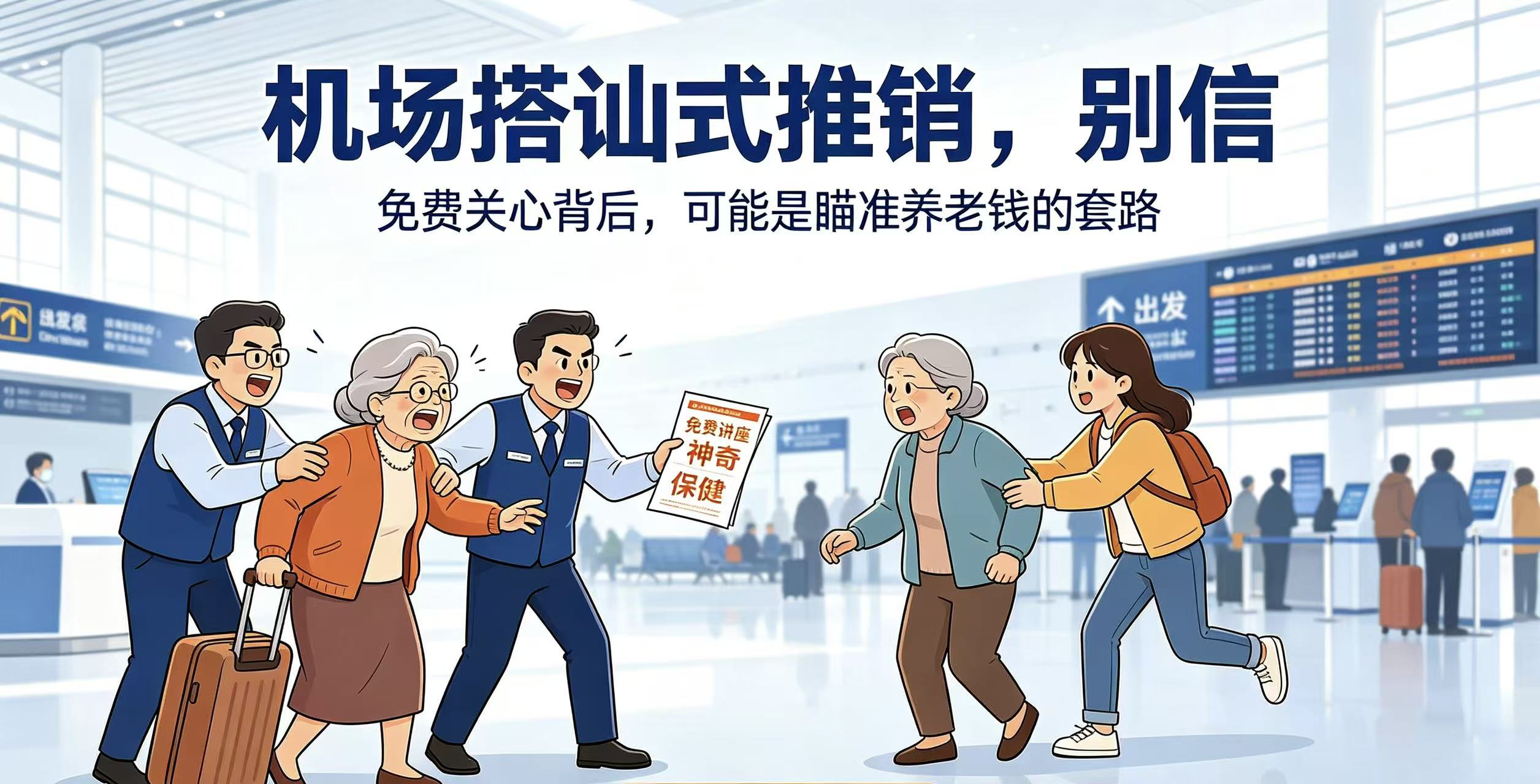 敬一丹机场遭遇，给所有老年人敲响警钟：这种“免费关心”千万别信